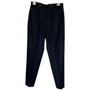 Calvin Klein Womens VTG Wool Trousers Size 8 Black Old Money Quiet Luxury Preppy